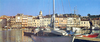 Dockside panorama of the port in St. Tropez